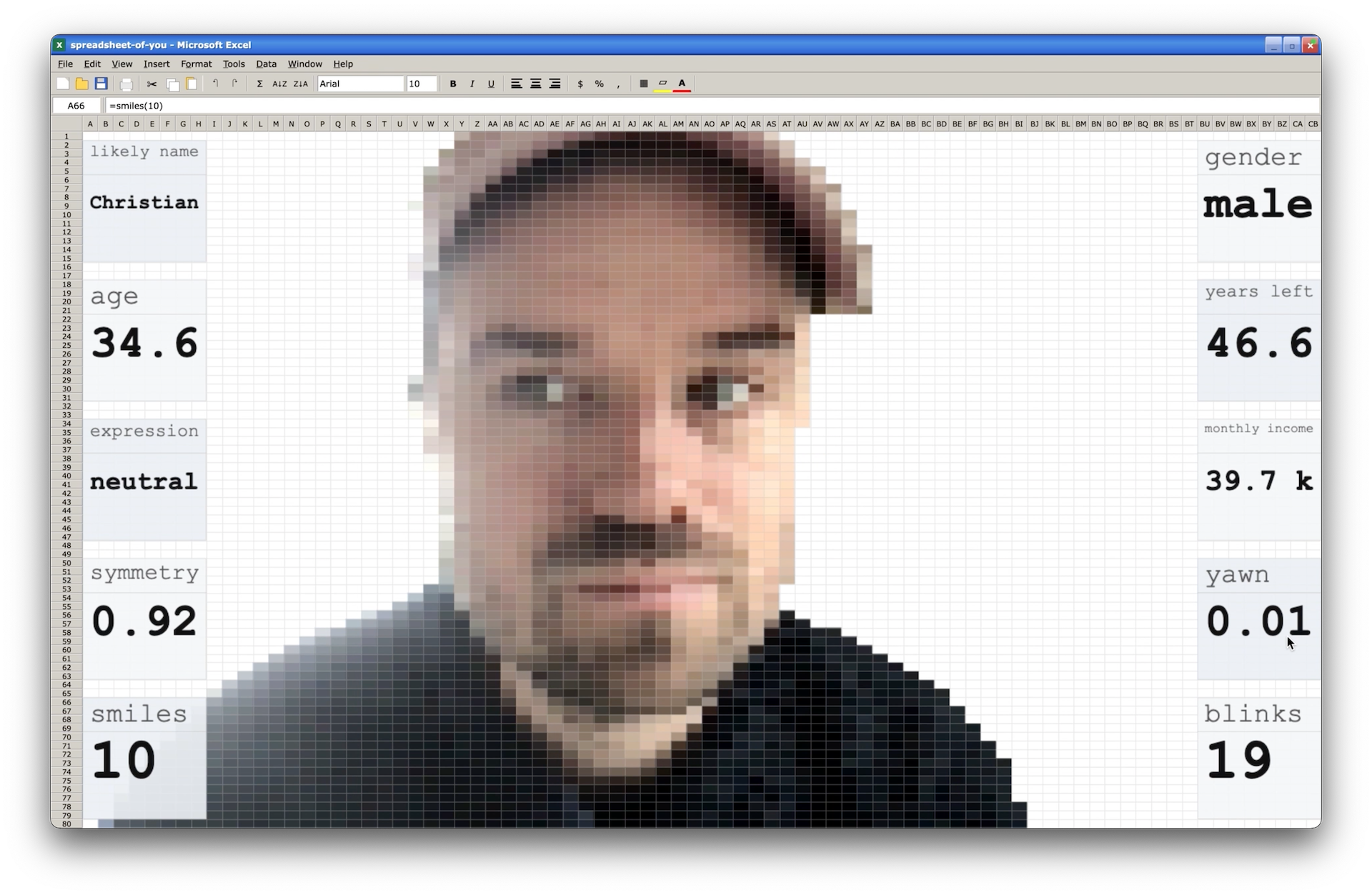 Spreadsheet of You Project photo