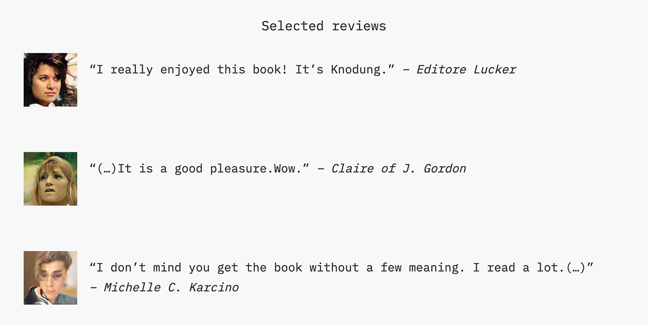 AI generated reviews of the books